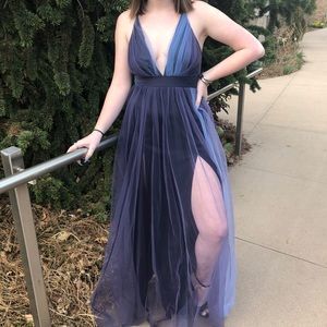Blue and purple prom dress (medium)